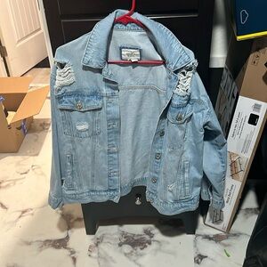 Oversized Distressed Denim Jacket